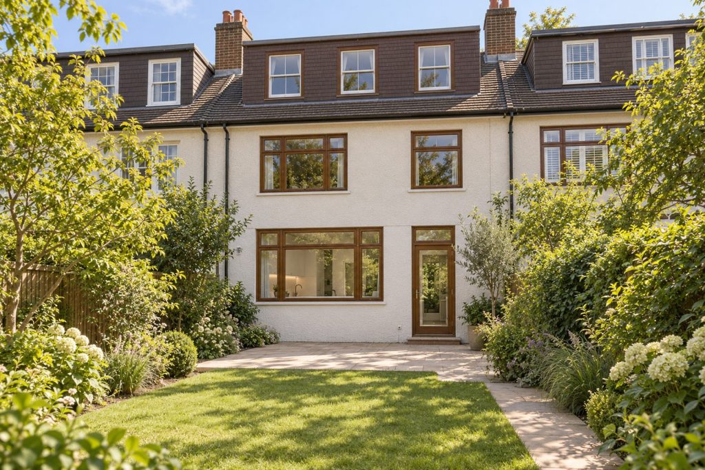 Rear garden, rear elevation seen from the garden - 5-bedroom terraced house in Clapham