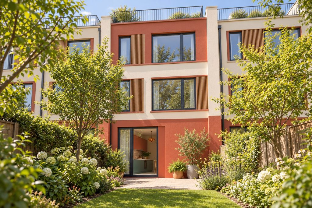 Rear garden, rear elevation seen from the garden - 4-bedroom terraced house in Southfields