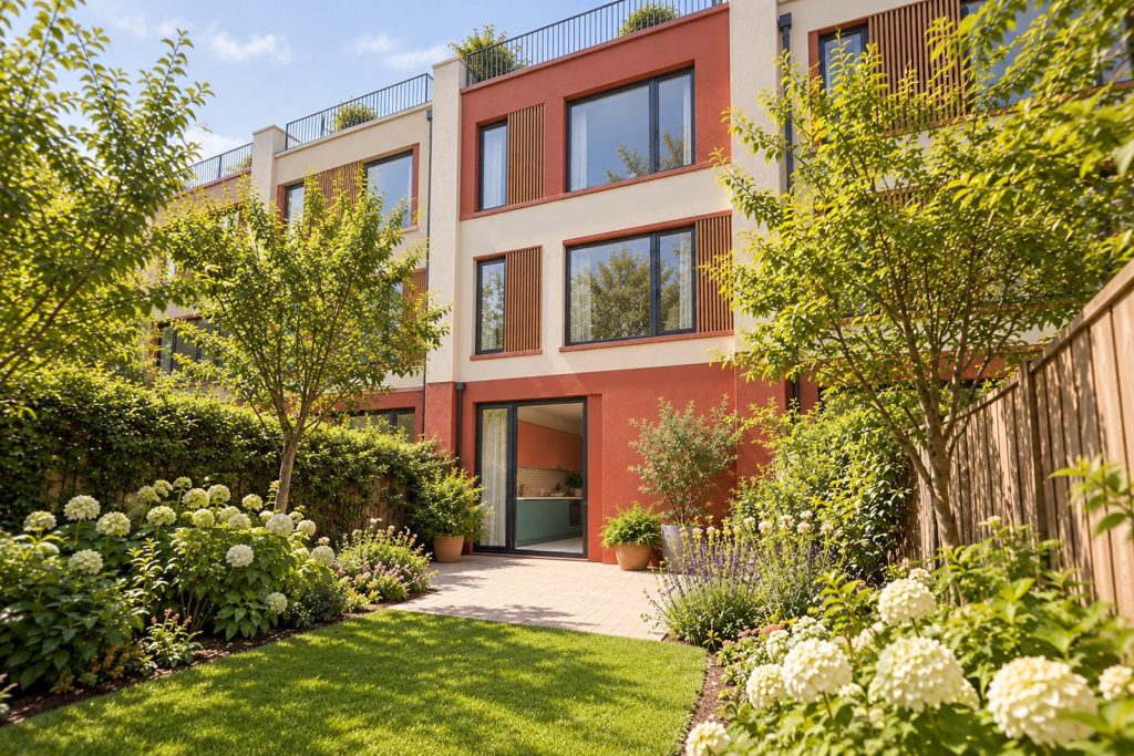 Rear garden, the garden looking back toward the house - 4-bedroom terraced house in Southfields