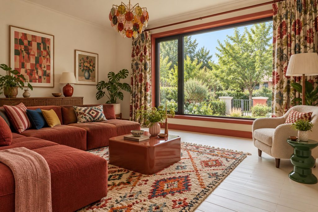 Living room, wide view from the doorway - 4-bedroom terraced house in Southfields