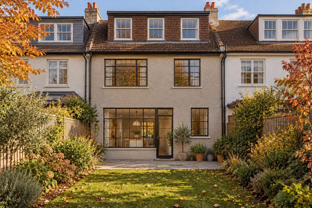 Rear garden, rear elevation seen from the garden - 5-bedroom terraced house in Tooting