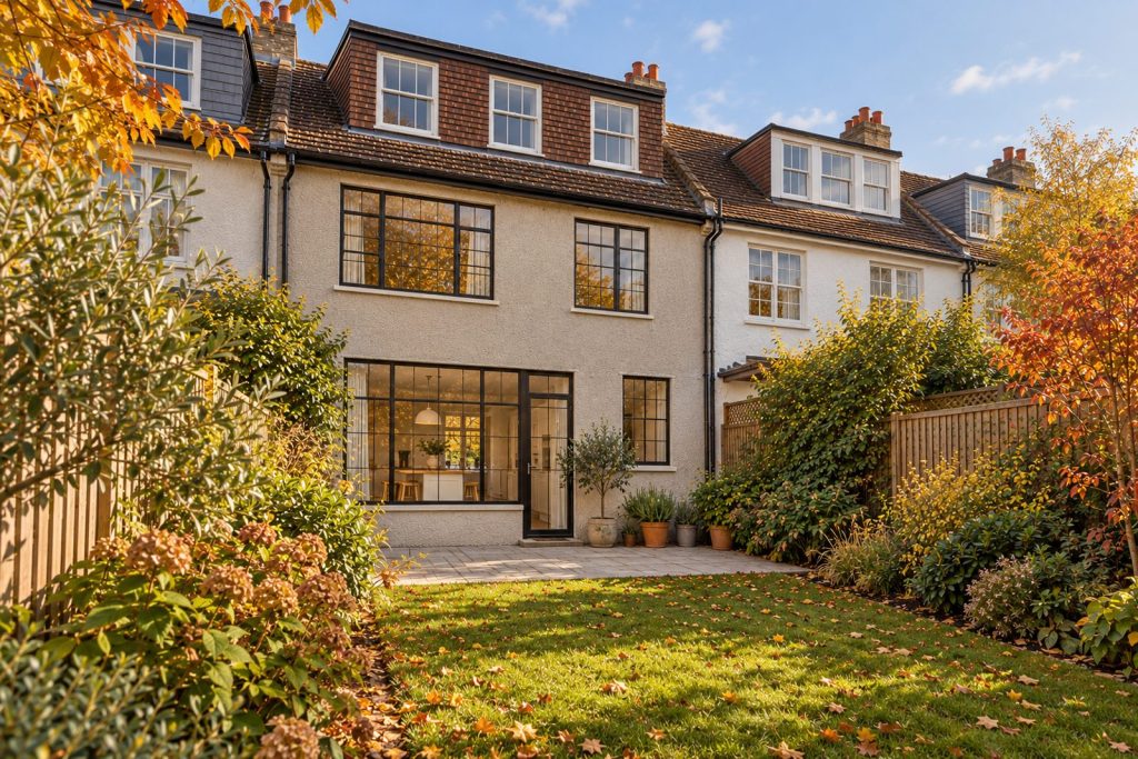 Rear garden, the garden looking back toward the house - 5-bedroom terraced house in Tooting