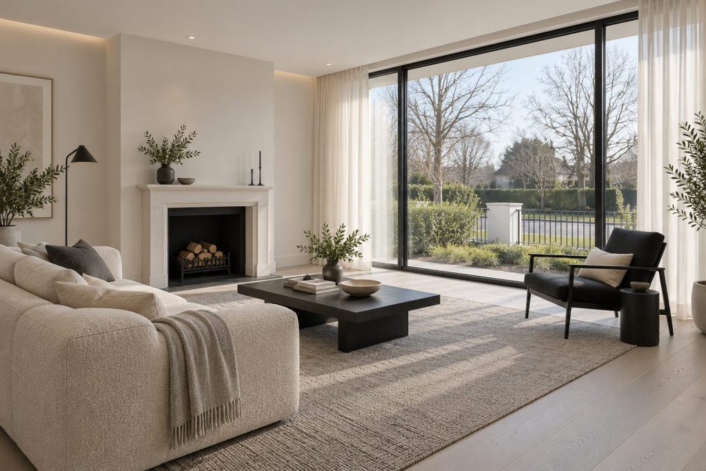Living room, wide view from the doorway - 3-bedroom terraced house in Putney