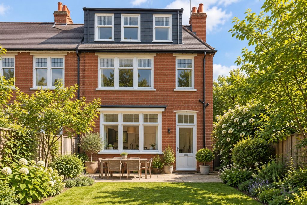 Rear garden, rear elevation seen from the garden - 5-bedroom semi-detached house in Putney