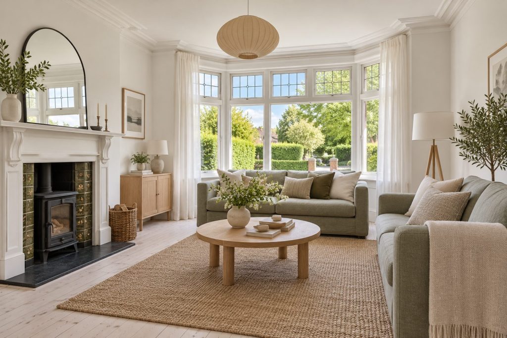 Sitting room, wide view from the doorway - 5-bedroom semi-detached house in Putney