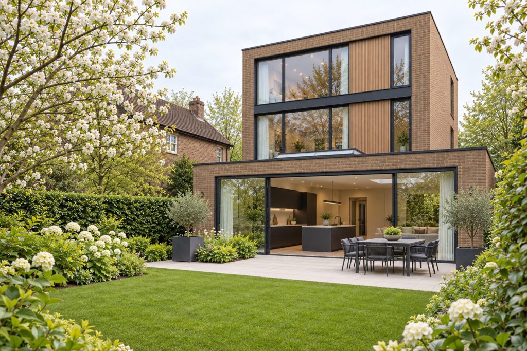 Rear garden, the garden looking back toward the house - 6-bedroom detached house in Wimbledon