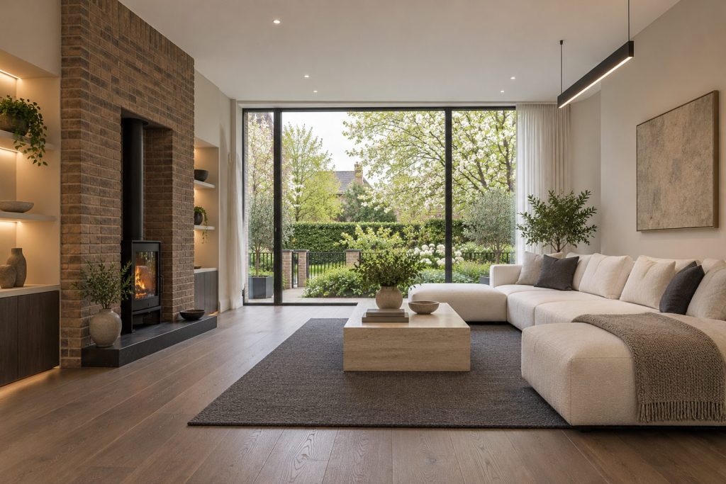 Living room, wide view from the doorway - 6-bedroom detached house in Wimbledon