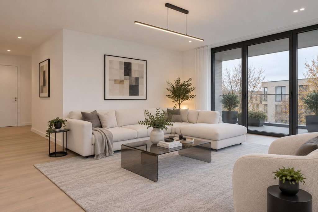 Living room, view from the opposite corner - 3-bedroom flat in Tooting