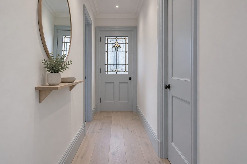 Entrance hall, wide view from the doorway - 3-bedroom flat in Balham