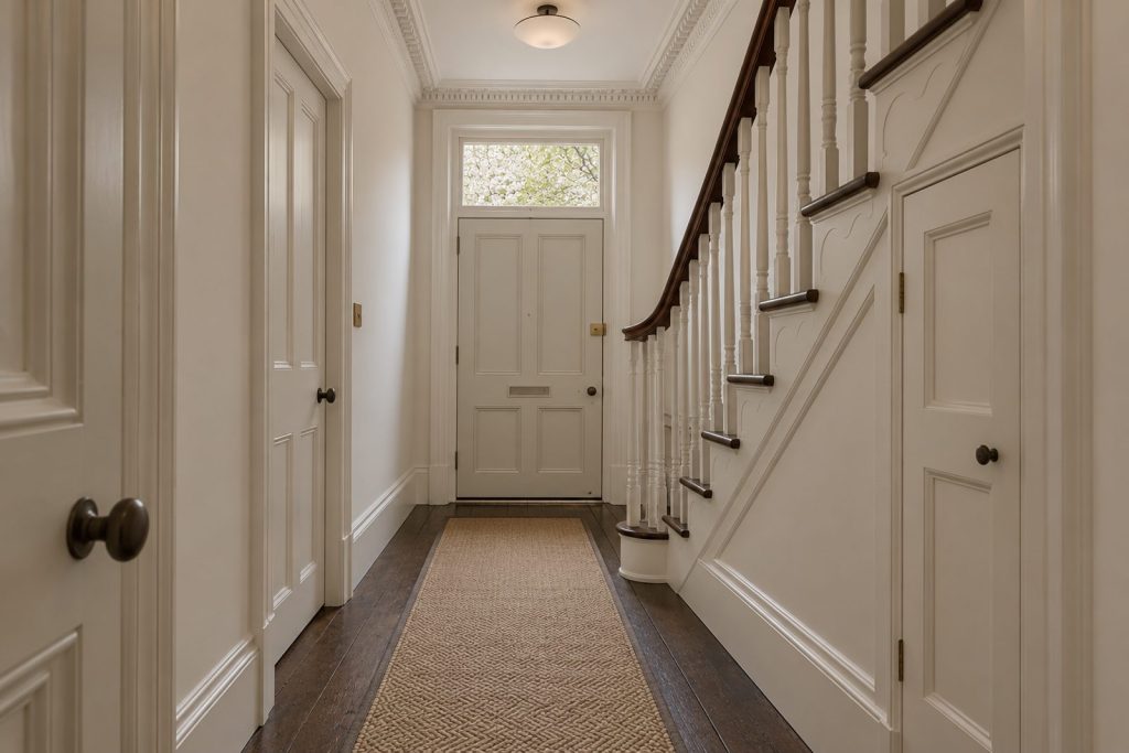 Hall, wide view from the doorway - 4-bedroom town house in Clapham