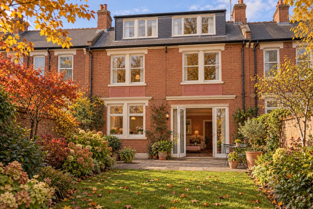 Rear garden, rear elevation seen from the garden - 4-bedroom terraced house in Fulham