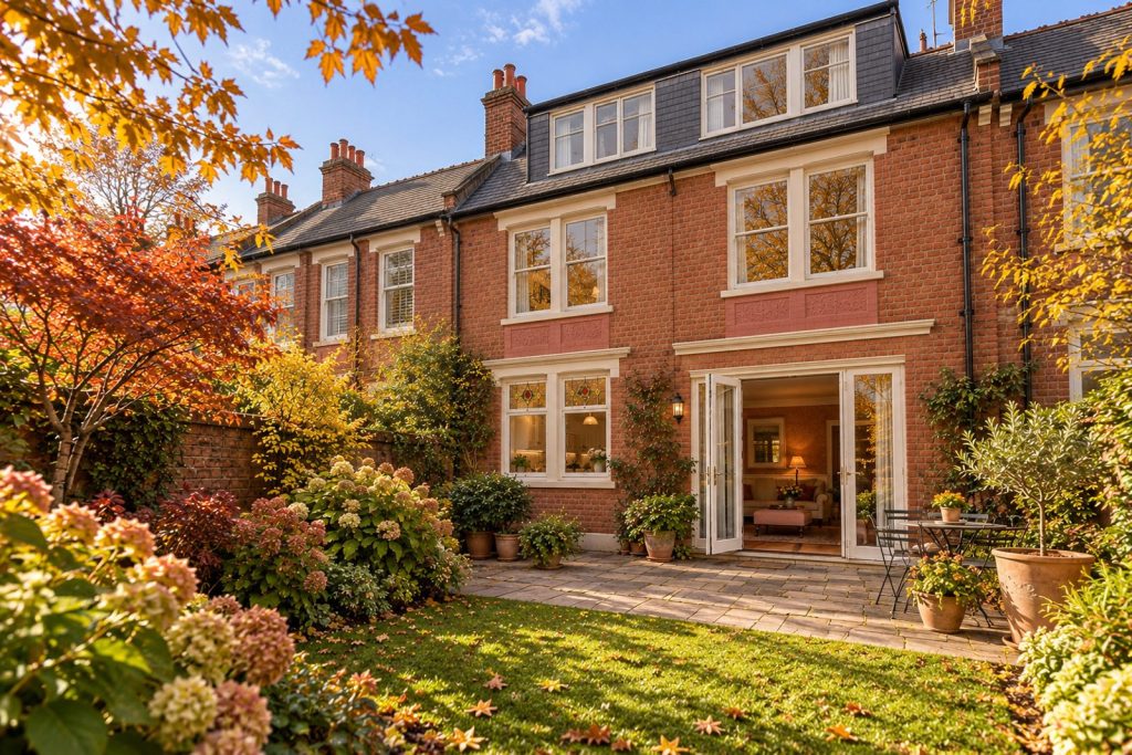 Rear garden, the garden looking back toward the house - 4-bedroom terraced house in Fulham