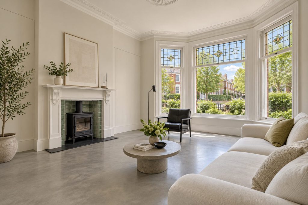 Sitting room, wide view from the doorway - 4-bedroom terraced house in Fulham