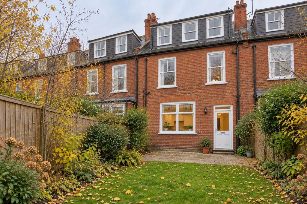 Rear garden, the garden looking back toward the house - 4-bedroom terraced house in Southfields