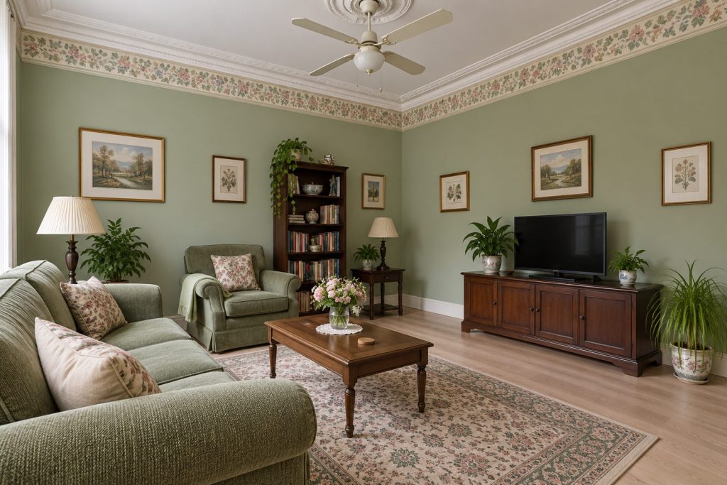 Sitting room, wide view from the doorway - 1-bedroom flat in Wandsworth