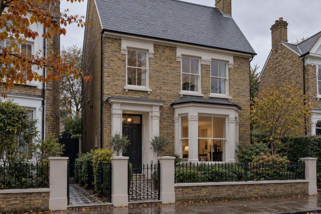 Front exterior, eye-level view of the front elevation - 5-bedroom detached house in Earlsfield