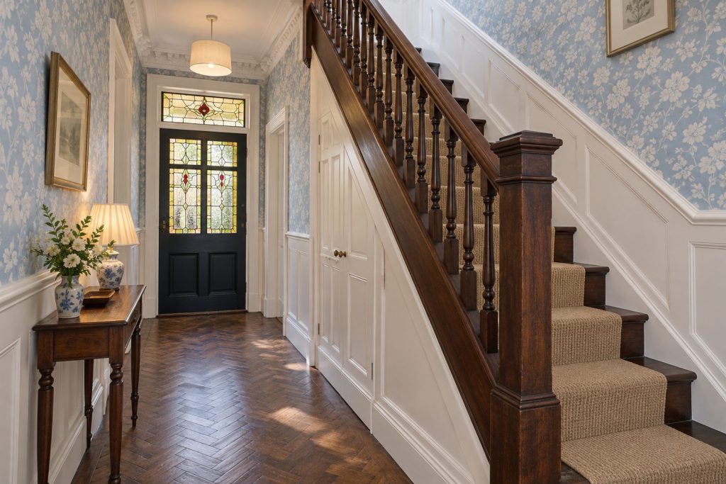 Hall, wide view from the doorway - 3-bedroom terraced house in Wandsworth