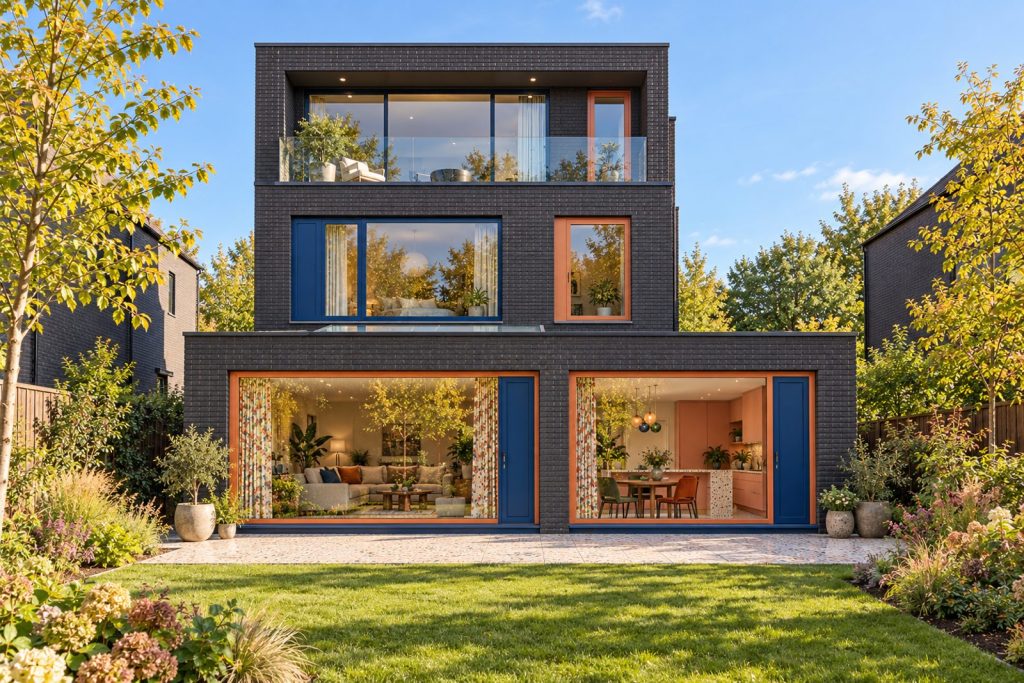 Rear garden, rear elevation seen from the garden - 5-bedroom detached house in Earlsfield