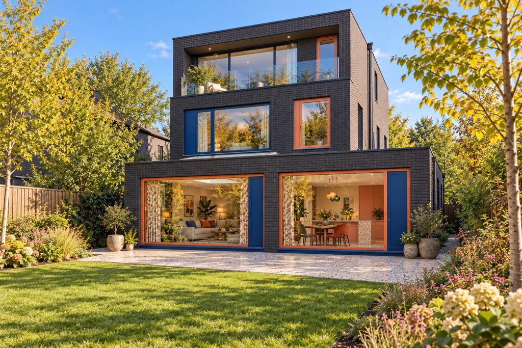 Rear garden, the garden looking back toward the house - 5-bedroom detached house in Earlsfield