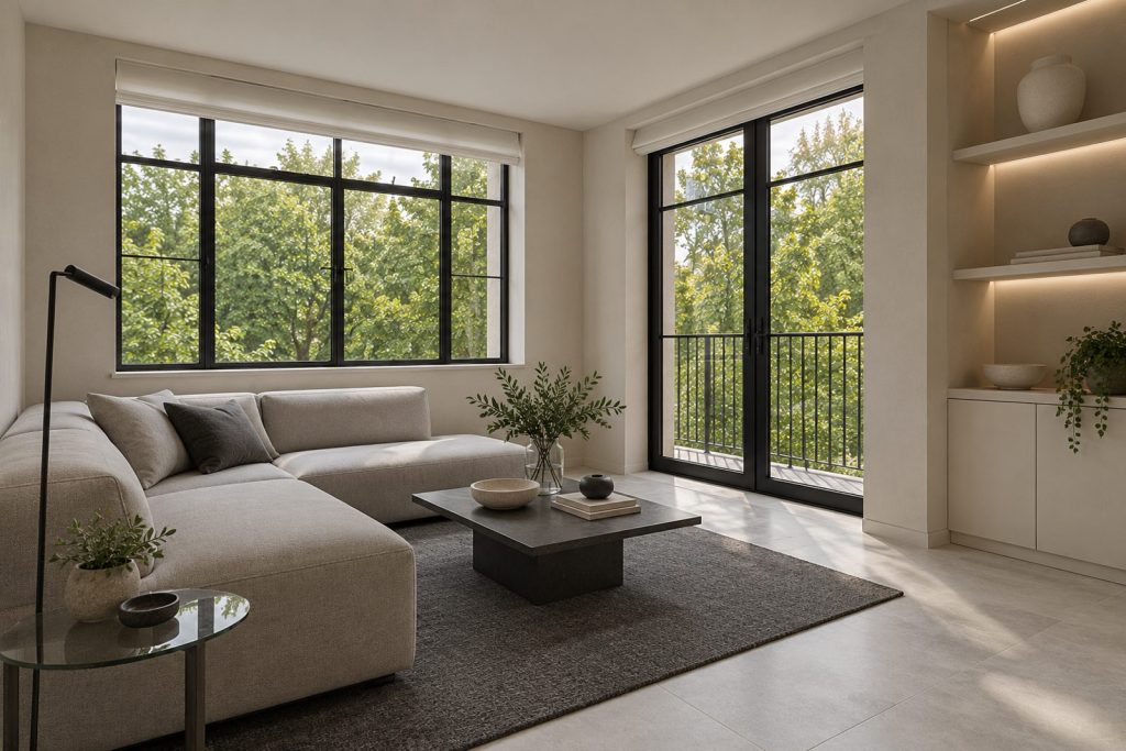Sitting room, wide view from the doorway - 2-bedroom flat in Battersea