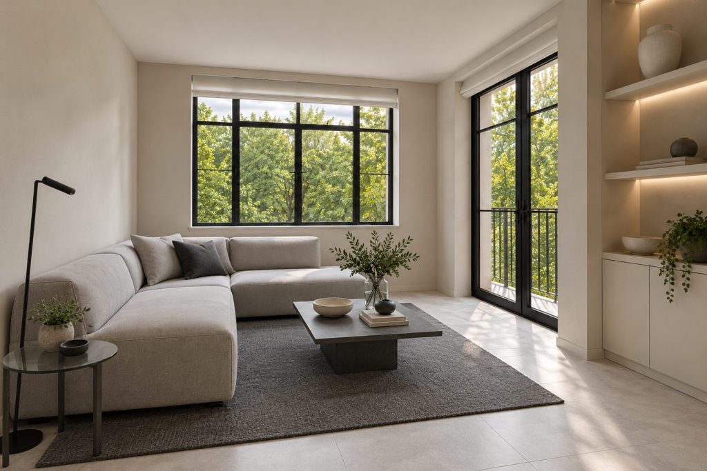 Sitting room, view from the opposite corner - 2-bedroom flat in Battersea