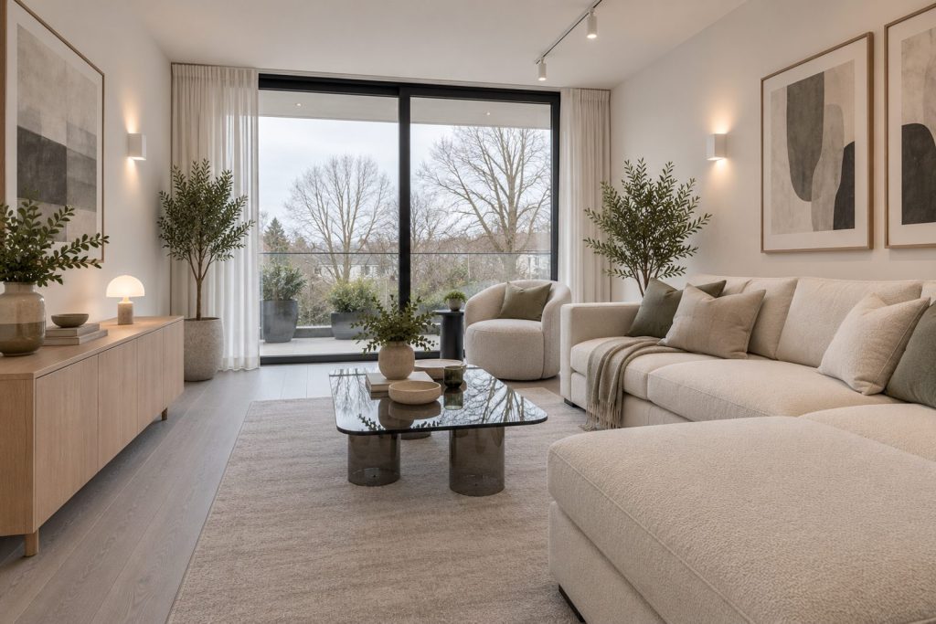 Living room, view from the opposite corner - 2-bedroom flat in Battersea