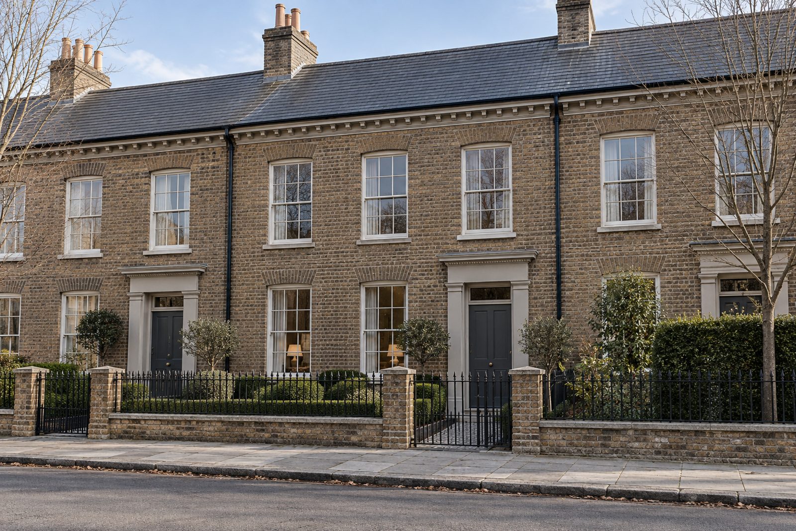Front exterior, eye-level view of the front elevation - 5-bedroom terraced house in Wandsworth