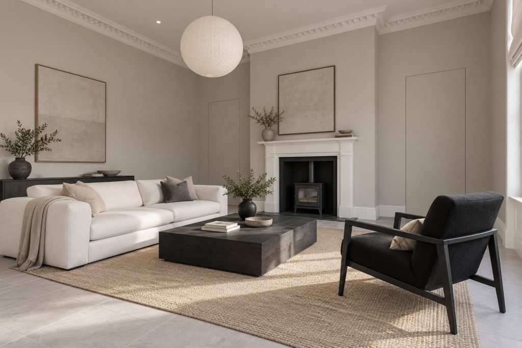 Drawing room, wide view from the doorway - 5-bedroom terraced house in Wandsworth