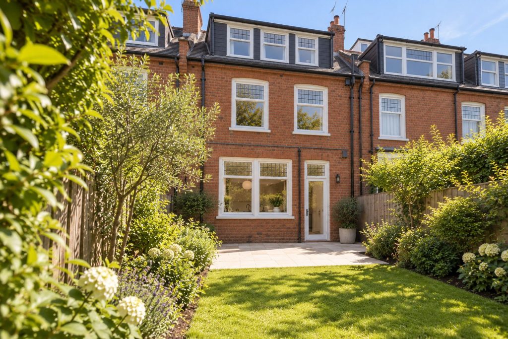 Rear garden, the garden looking back toward the house - 4-bedroom terraced house in Balham