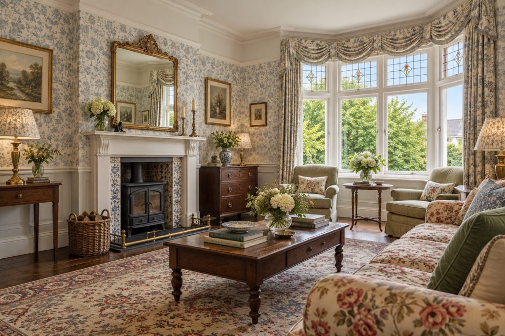 Sitting room, wide view from the doorway - 4-bedroom terraced house in Putney