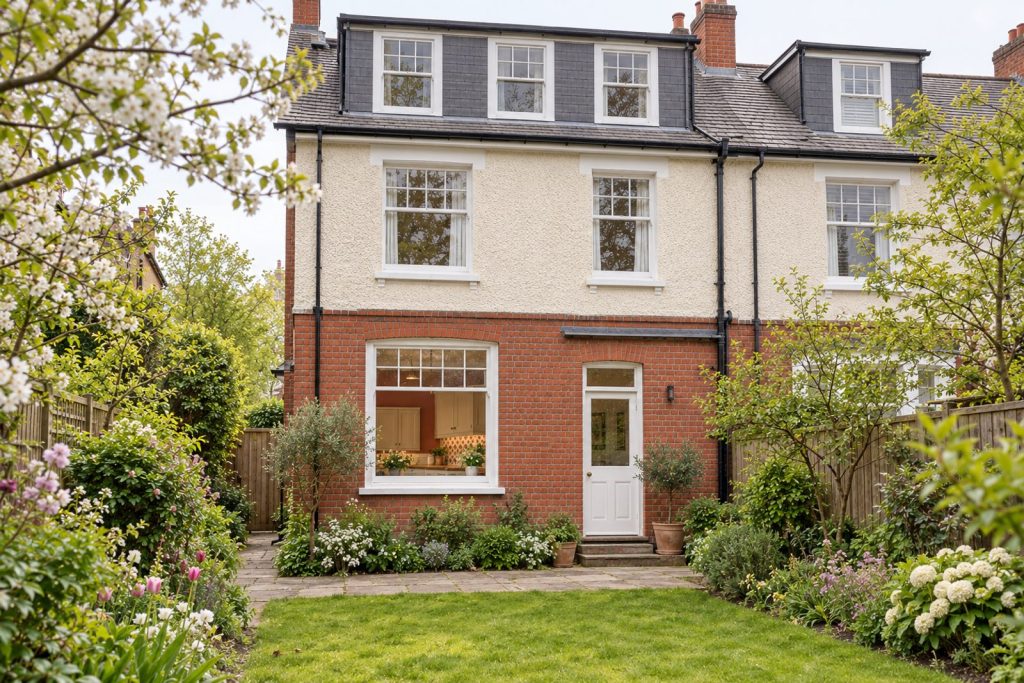 Rear garden, rear elevation seen from the garden - 5-bedroom semi-detached house in Putney