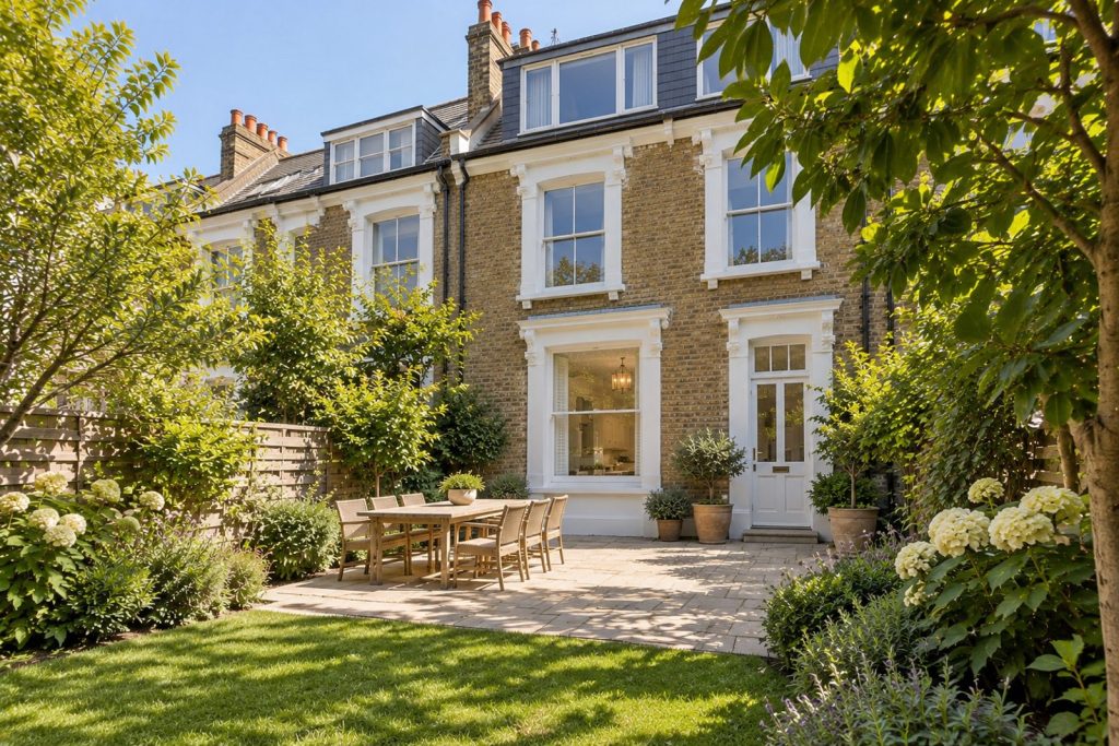 Rear garden, the garden looking back toward the house - 4-bedroom terraced house in Streatham