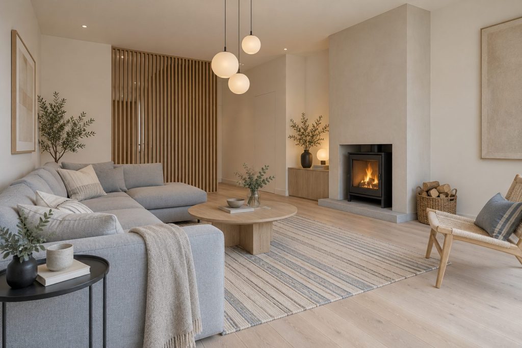 Living room, wide view from the doorway - 4-bedroom terraced house in Brixton