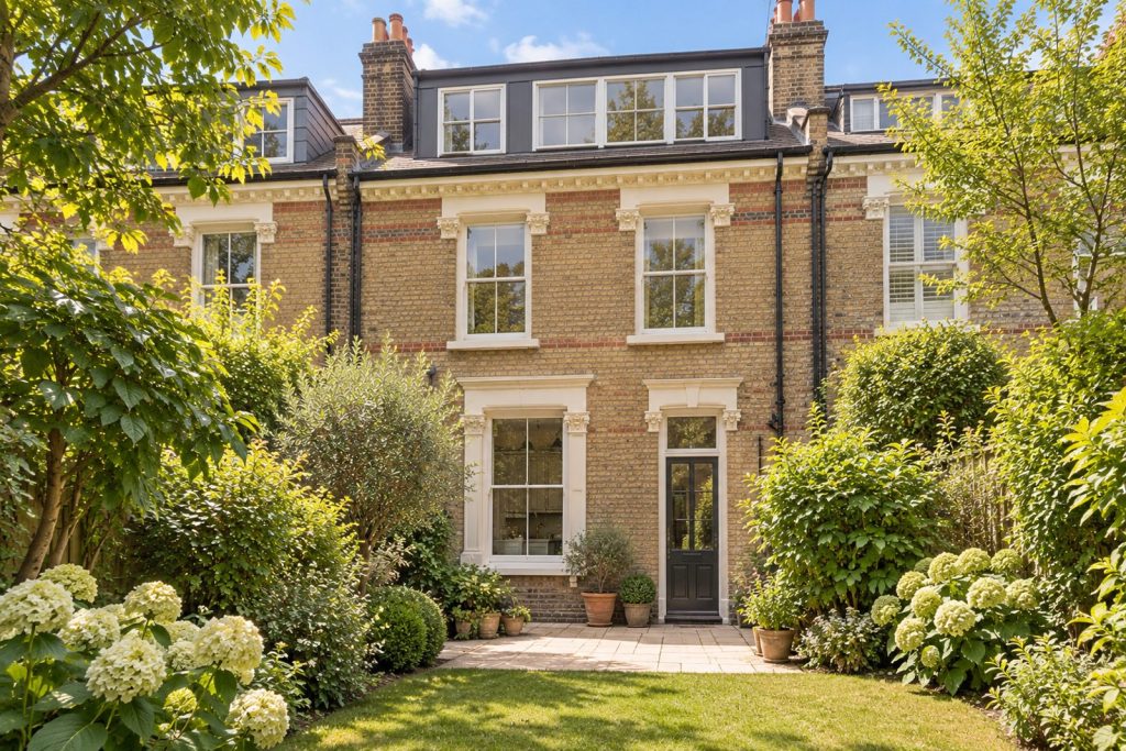 Rear garden, rear elevation seen from the garden - 4-bedroom terraced house in Clapham