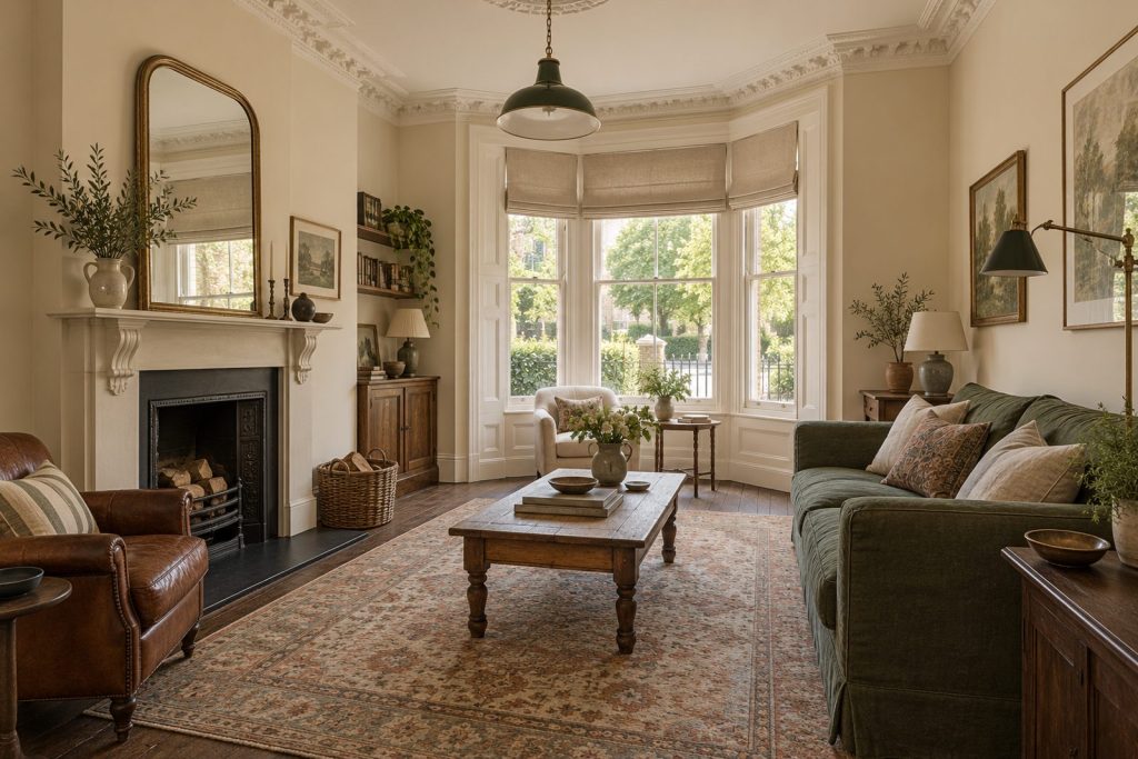 Sitting room, wide view from the doorway - 4-bedroom terraced house in Clapham