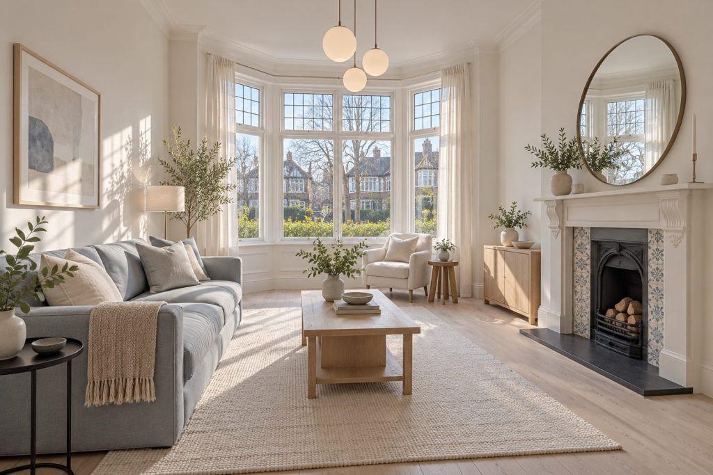 Sitting room, wide view from the doorway - 4-bedroom terraced house in Brixton