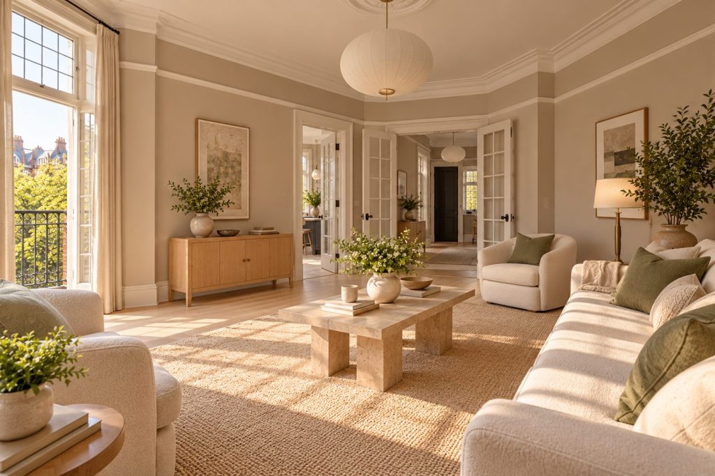 Sitting room, view from the opposite corner - 2-bedroom flat in Battersea