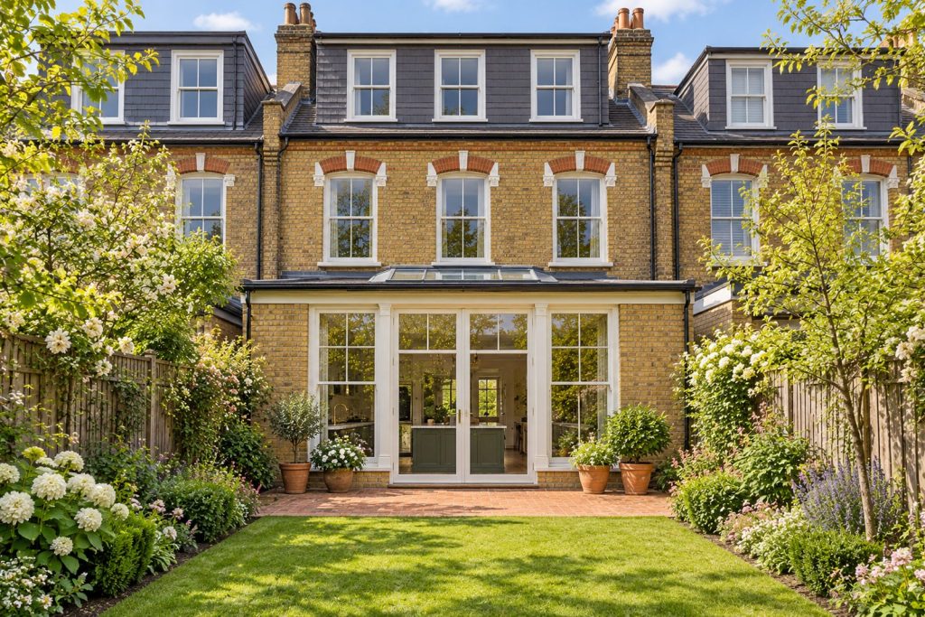 Rear garden, rear elevation seen from the garden - 4-bedroom terraced house in Tooting