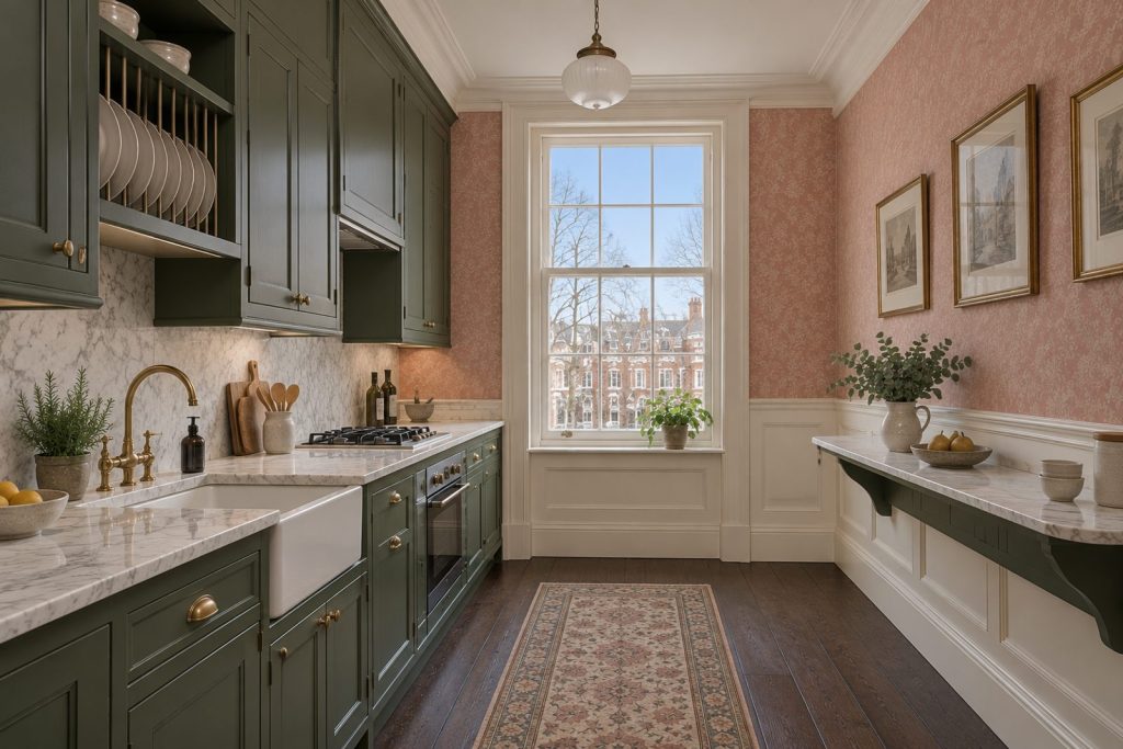 Kitchen, wide view from the doorway - 3-bedroom flat in Brixton
