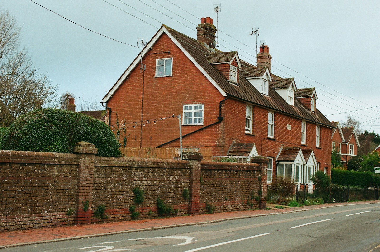 Brick terraced houses on a street