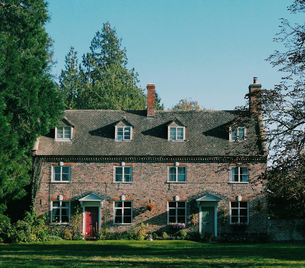 A detached house seen from the front