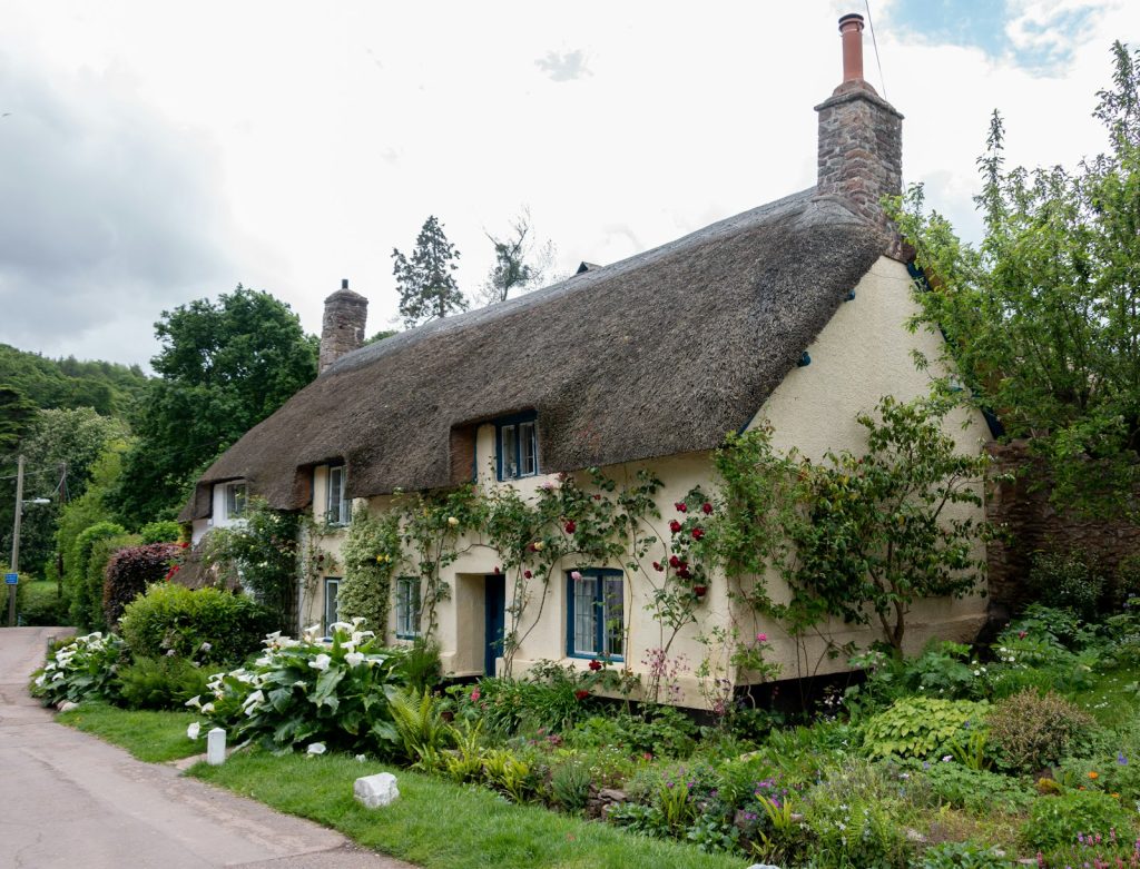 A cottage with a garden