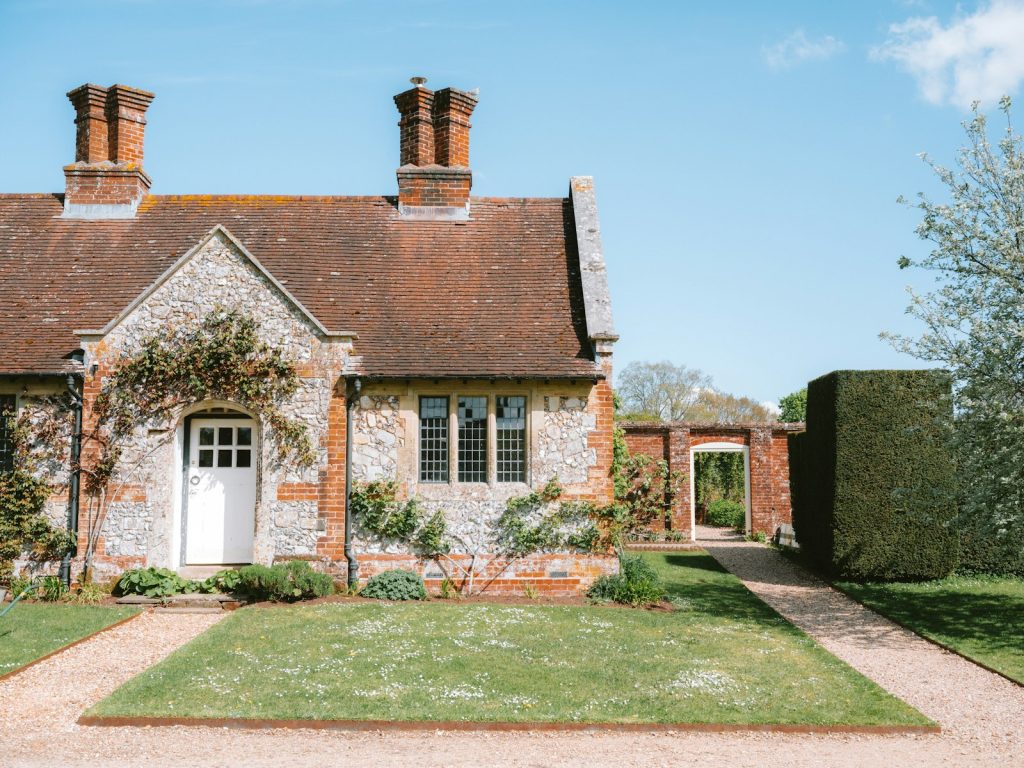 A cottage with a garden