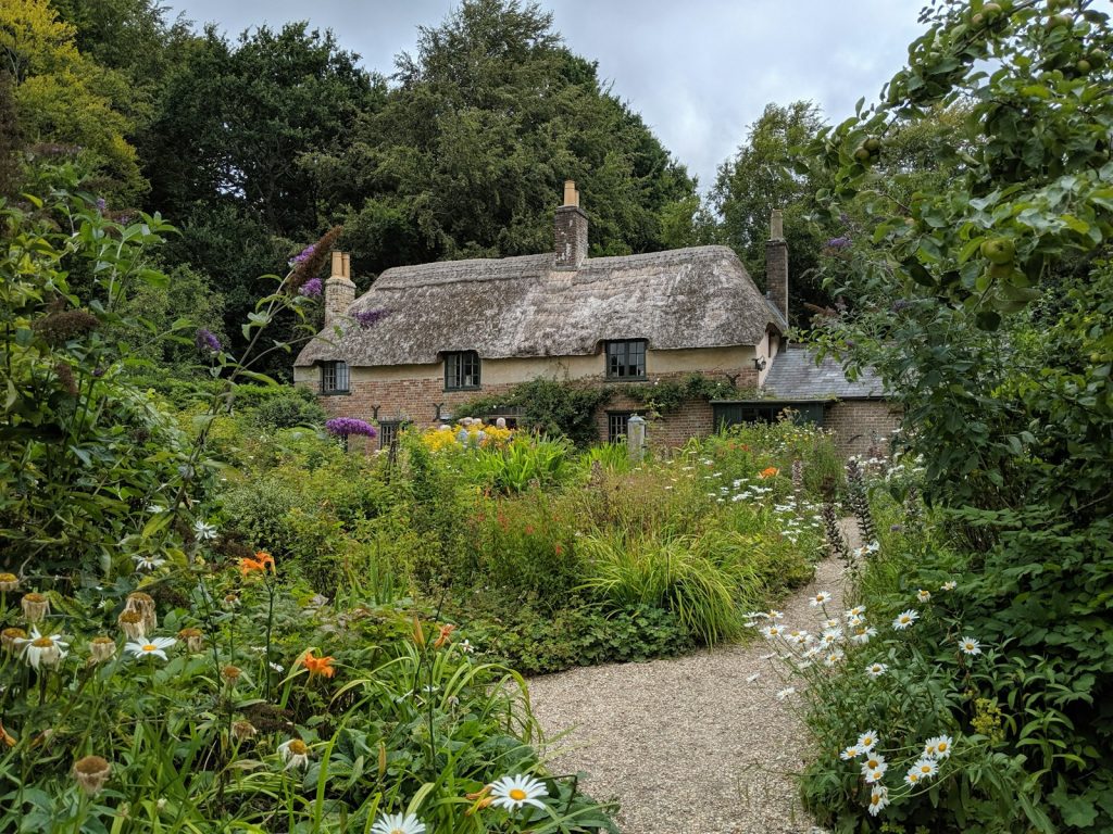 A cottage with a garden