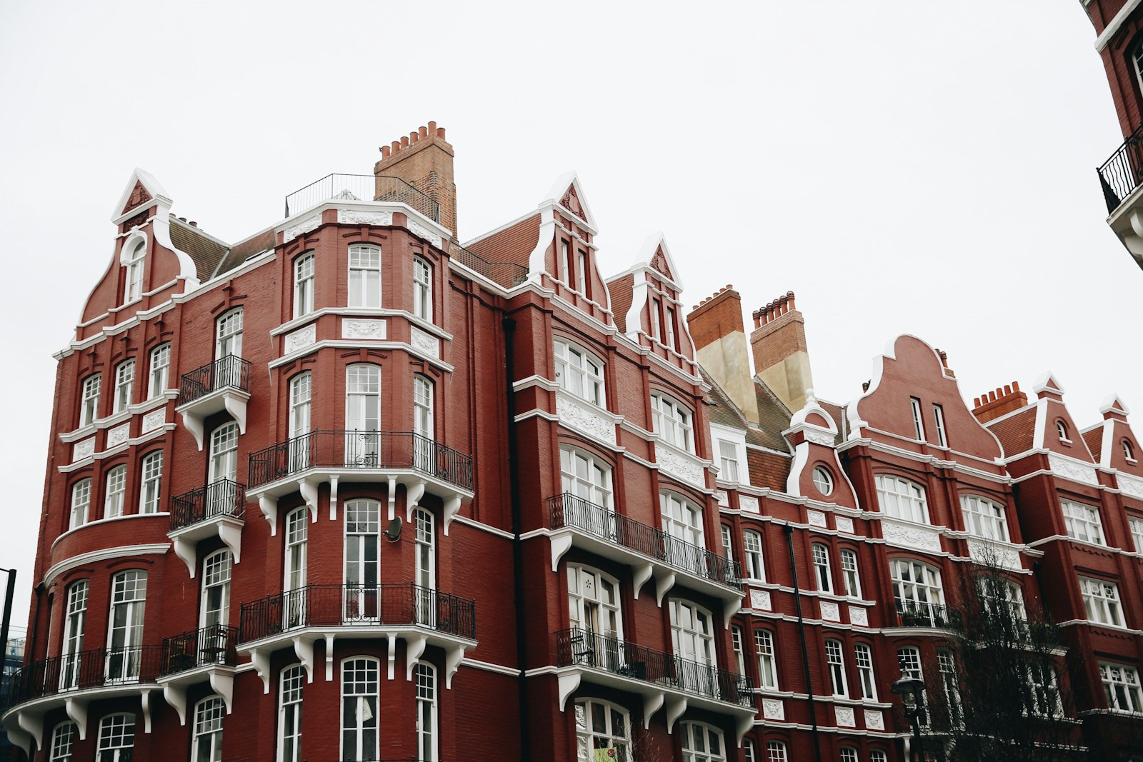 A low-rise brick apartment block