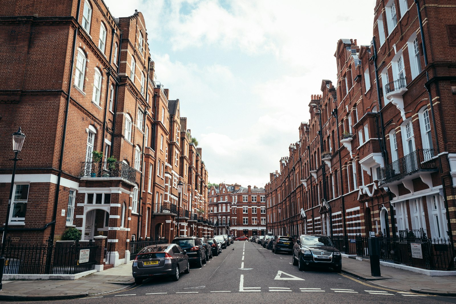 A low-rise brick apartment block
